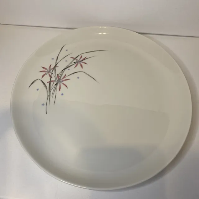 MCM Vintage Syracuse Flame Lily Dinner Plate Carefree China - 10"