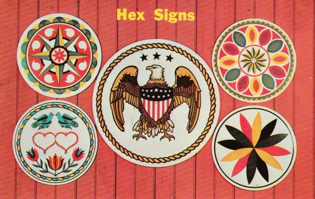 Hex Signs,Pa Dutch Country.vtg Unused Postcard*P78