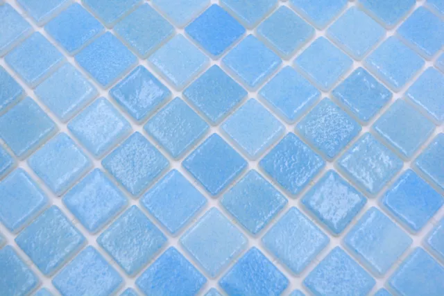 Schwimmbadmosaik Mosaïque Bleu Clair Turquoise Pâte de Verre Poolmosaik 1 Mat 3