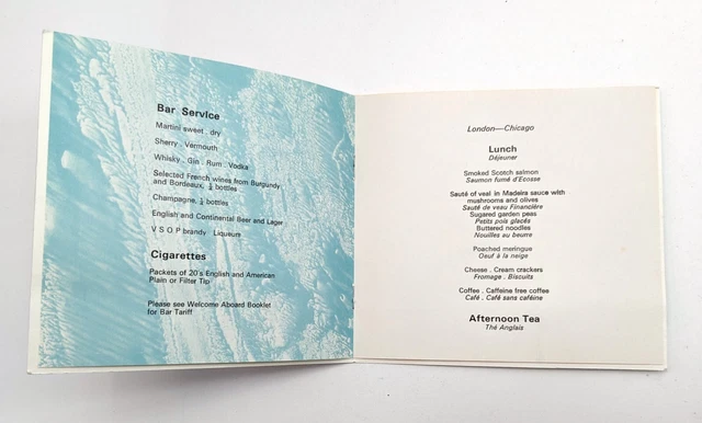 BOAC MENU CIRCA 1960s MCM London to Chicago Asian Junk Ship on Cover ...
