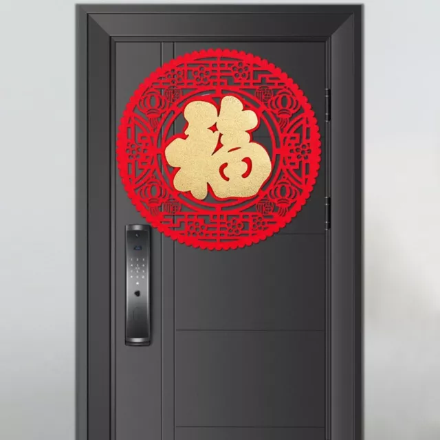 3D Fu Character Door Sticker Flocked Spring Festival Decoration  Wall