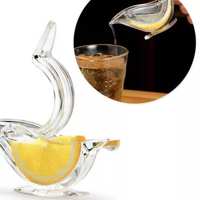Exprimidor de frutas transparente manual con clip de limón bar de cocina doméstica gadget pájaro ShaUL