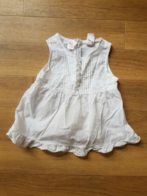 Girls baby GAP sleeveless white summer cotton blouse top age 3 years - ex. con.