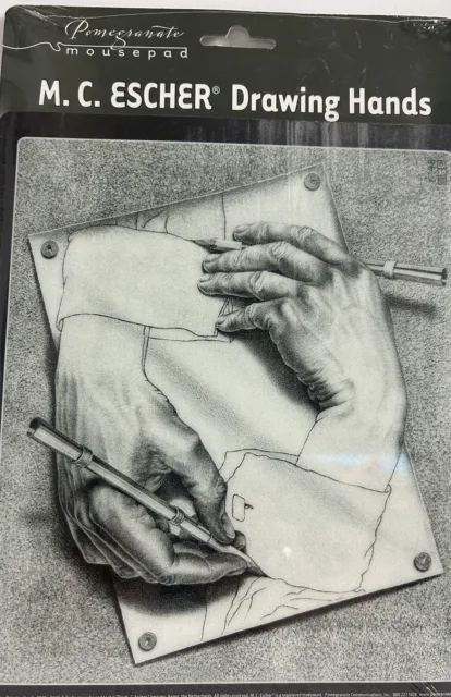 RARE M.C.Escher Drawing Hands Vintage MOUSE PAD, Brand New In The Package
