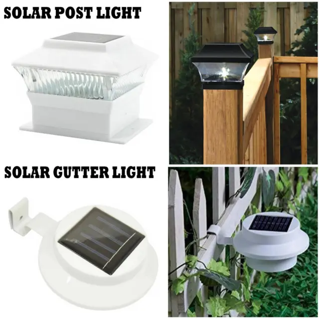 2 Pack Deck Post Light Outdoor 20 LED Solar Powered Garden Cap Square Fence Lamp