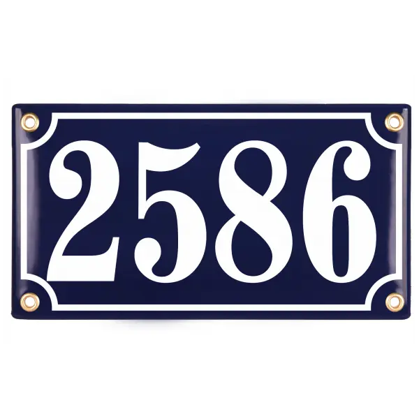 Porcelain address plaque 4.8″x8.7″  handcrafted enamel house number sign