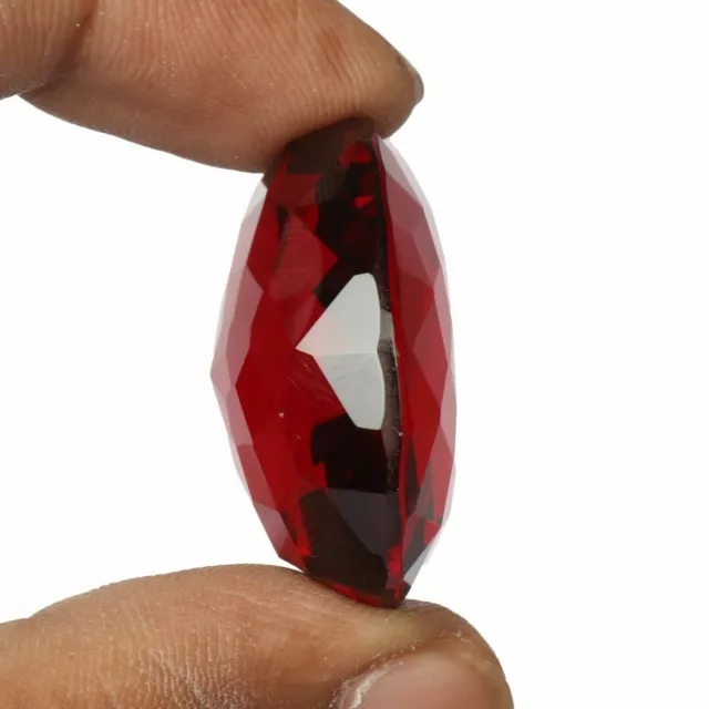 Magnifique 49,20 cts. Top Brésil Topaze Rouge Sang Facettes Ovale Coupe... 3