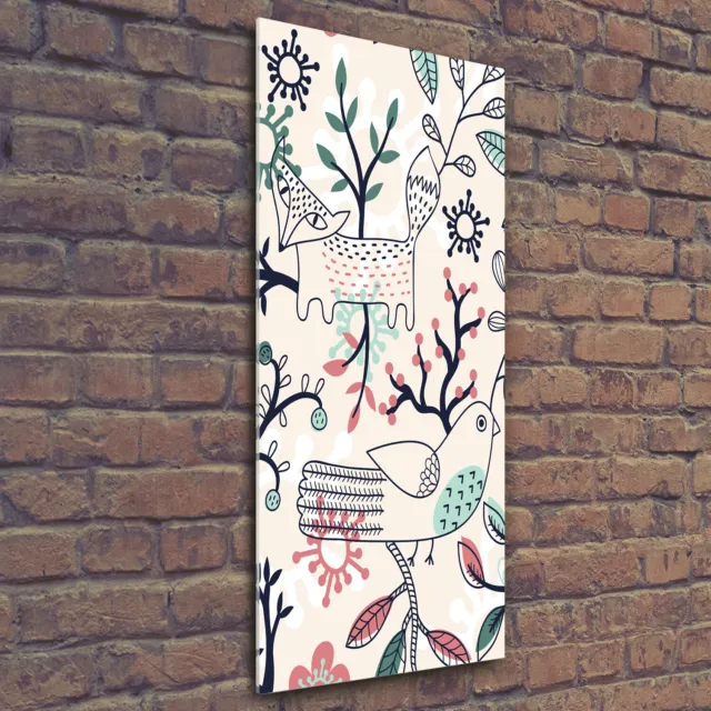 Wandbild Druck auf Plexiglas® Acryl Hochformat 50x125 Tiere und Blumen