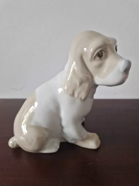 Miquel Requena Porcelain Dog Figure Vintage 5.3" Cocker Spaniel Ivory White