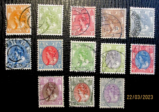 Niederlande- aus Mi 53-97 Königin Wilhelmina 1899- 1920 Gestempelt
