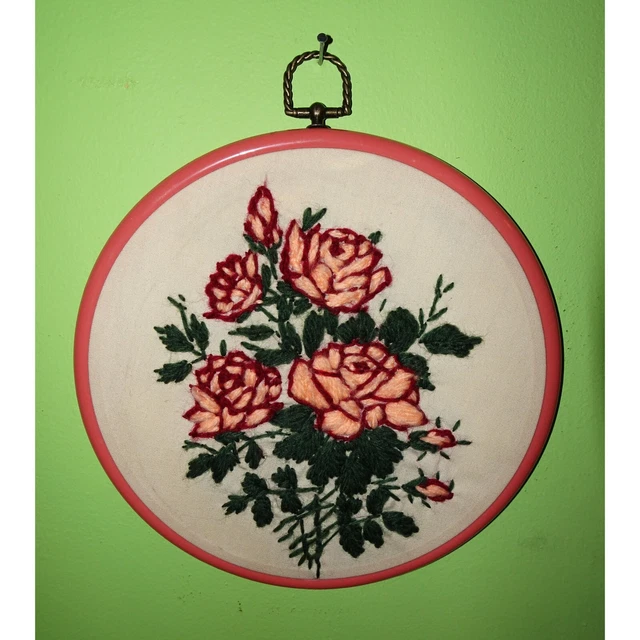 De colección Rosas Rosas Bordado Arro Arte Fibra Arte Campo Decoración Granja