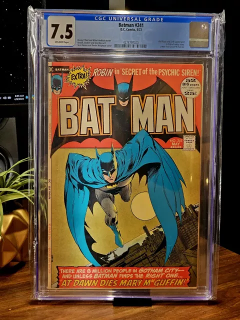 1972 Batman 241 CGC 7.5 Classic Neal Adams Cover RARE!