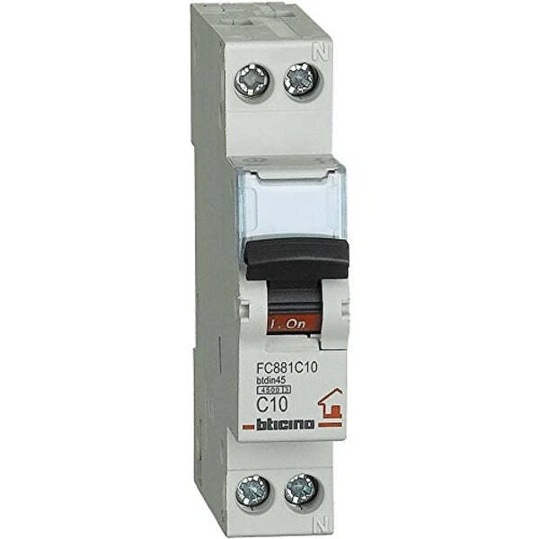 Interruttore Magnetotermico 10A Bticino 1 Modulo Interruzione Icn 4,5 Ka