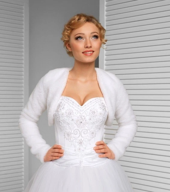 BK 18 VESTE DE mari e bol ro mariage hiver fourrure 36 38 40 42 44