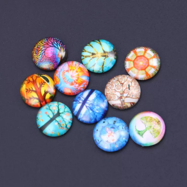 10 Pcs Glass Cabochons Jewelry Making Accessories Crafts Handmade
