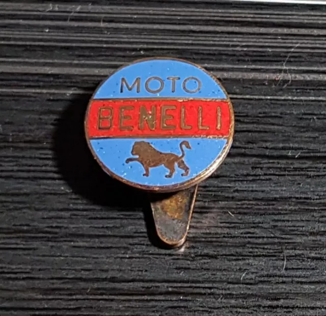 Moto Benelli Knopf Motorrad blau-rot emailliert ALT+ORIGINAL - Maße 16mm