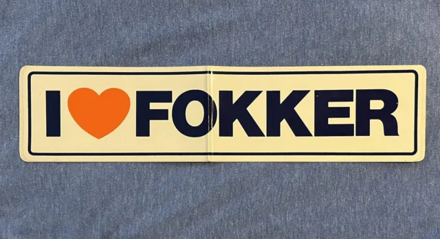 Fokker Airlines bumper sticker