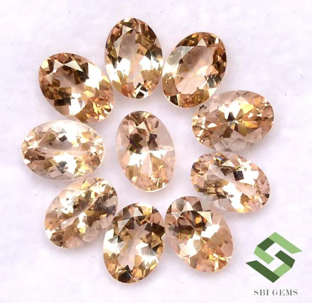 6.50 CTS Natural Morganite Oval Cut 7x5 mm Lot 10 Pcs Calibrated Loose Gemstones