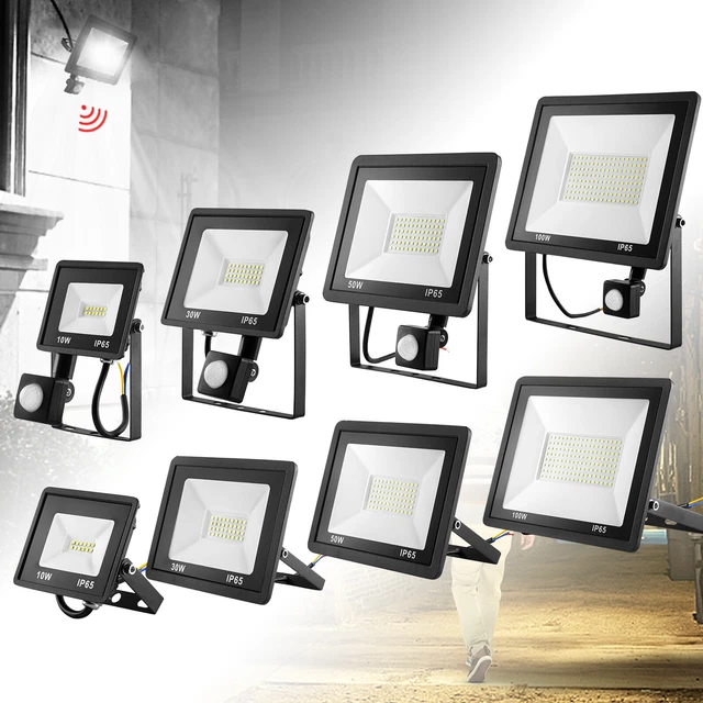 LED Fluter Flutlicht mit Bewegungsmelder Gartenstrahler Sensor Warmweiß Kaltweiß