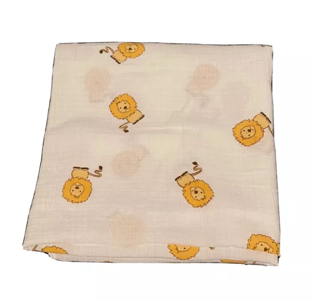 Aden + Anais White Lion Cotton Muslin Swaddle Baby Blanket - 41X40 inches