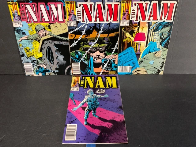 Marvel The Nam # 29, 30, 31 & 33 Lot 4 Newsstand Barcode Variants Vf+/Nm- Comics