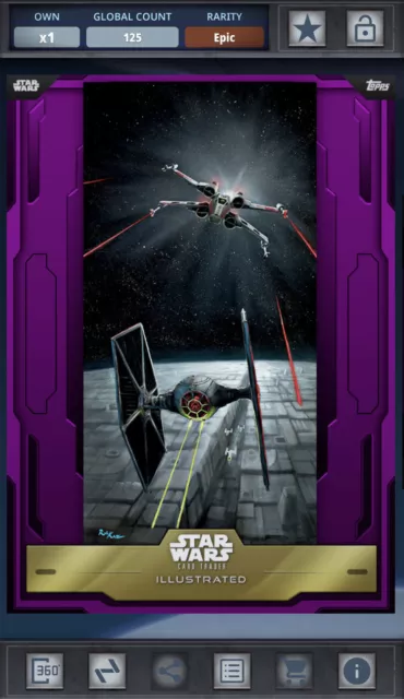 Topps Star Wars Card Trader Purple CTI Illustrated Epic Fight Over Death Star