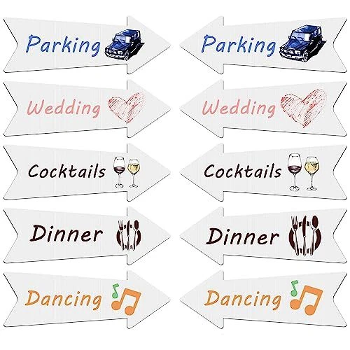 5 Pack Blank Arrow Signs with Stakes for Any Occasion - Versatile 17 x 6