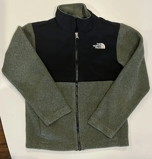 The North Face Fleece zippered jacket, green and black, size S/P, 7/8 Unisex