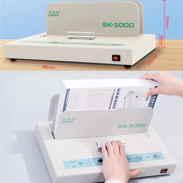 Electric Hot Melt Thermal Binding Machine Book Binder 50mm Document A4  Paper US