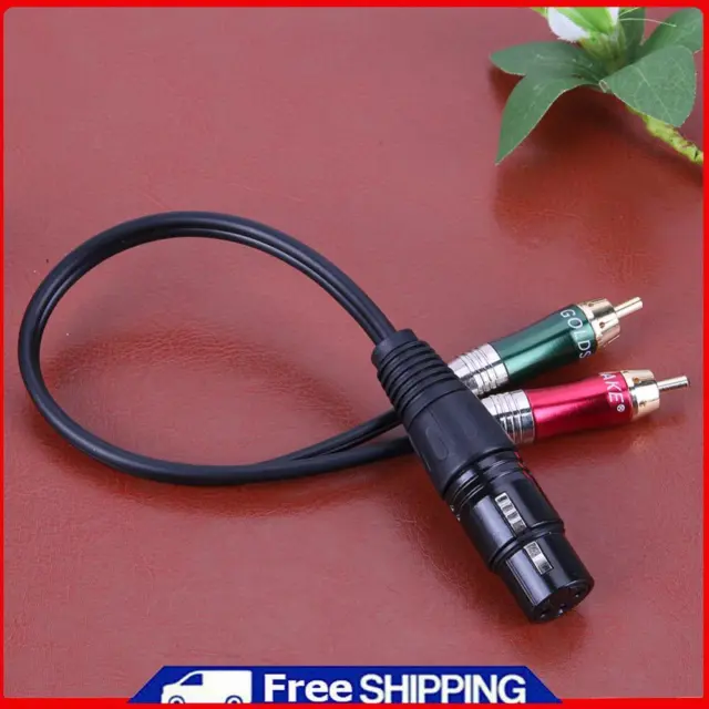 3pin XLR Female to 2 RCA Male Cable Audio Adapter Cable Metal Connector UK