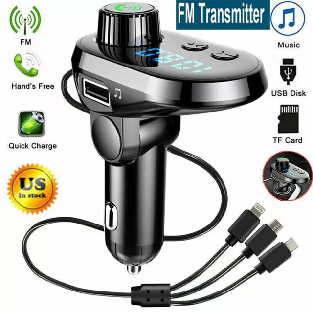 Wireless Bluetooth Car FM Transmitter MP3 Player Radio Adapter Kit USB Charger