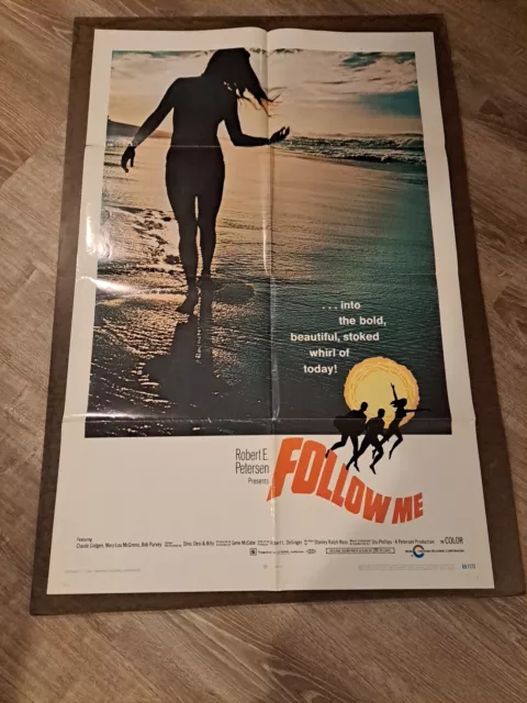 FOLLOW ME Original 27 X 41 Movie Poster One Sheet 1 Sht 1969 Surfing