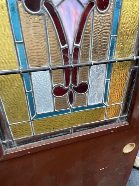CM 775 vintage stained glass door 25.75 x 79.75 x 1 5/8 9