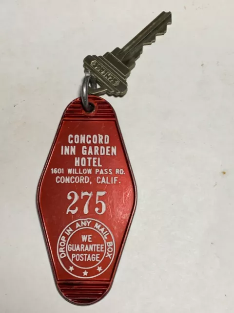 Concord Inn Garden Hotel Motel Room Key Fob with Key Concord California #275