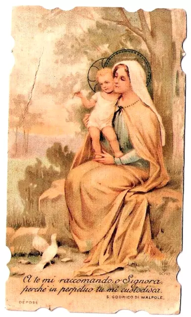 Santino Fustellato Vergine Maria Preghiera S Rodrigo Di Walpole Indulg Holy Card