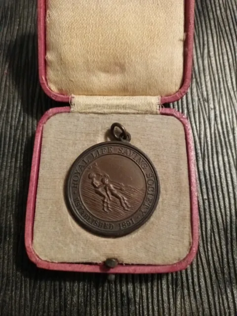 1939 Royal Life Saving Society Medal Awarded M.C Miller in Red Box