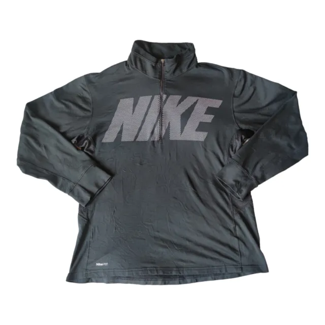 Felpa Nike in Pile Dri Fit 1/2 Zip Fleece Training Pullover Big Logo Nero Uomo M