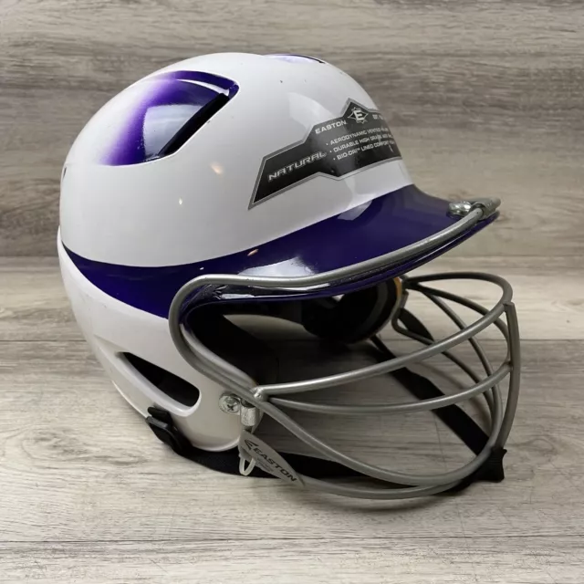 Easton Natural 2Tone Batting Helmet BBSB White Purple Senior Sz 6 7/8 - 7 5/8