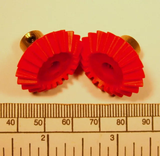Tapered sprockets - pair - nylon hub/red brass with headless screw - bore