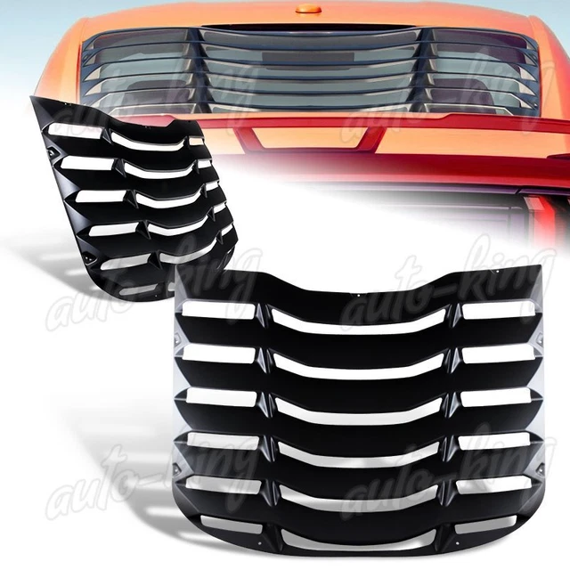 Matt Black Abs Quarter Scoop Cover Rear Window Louvers Fit 15-23 Ford Mustang