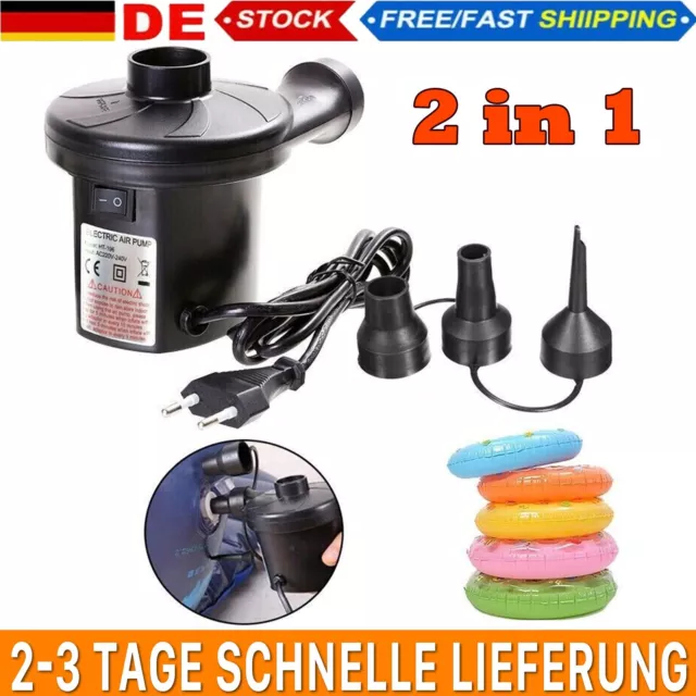 Elektrische Luftpumpe,230V Luftbett Luftmatratze Schlauchboot Pool Pumpe ,2-in-1