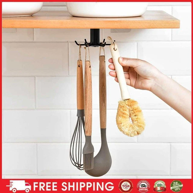 360 gancho giratorio soporte para utensilios de cocina estante de almacenamiento retráctil (schw