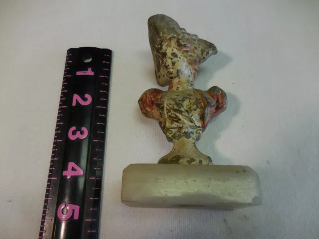 Antique Bust Cast Metal? With Marble Base Statue/Sculpture- Very Old