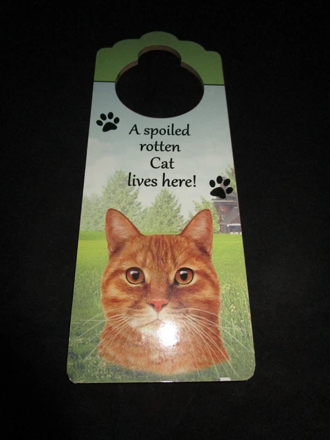 A Spoiled Rotten Cat Door Knob Hanger A Spoiled Rotten Cat Lives Here