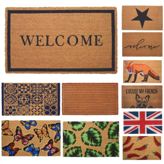 Door Mat Pvc Non Slip Backed Coir Doormats Outdoor Indoor Welcome Mats