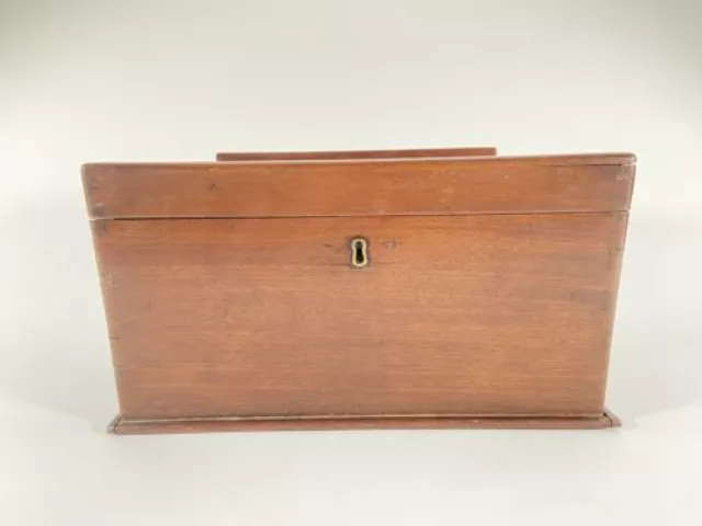 Antique Georgian Regency Tea Caddy Sarcophagus Mahogany Two Section With Lids