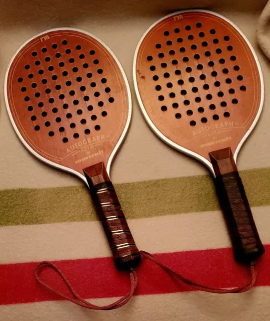 **2** Vintage Marcraft Autograph Paddle Ball Racquet Approved APTA Equipment !!!