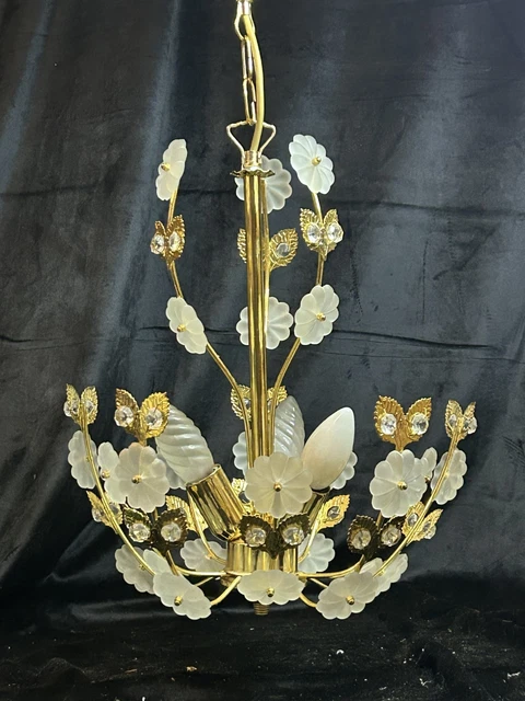 Lustre Blanc Lucide En Métal – Modèle Ovni – Très Bon état