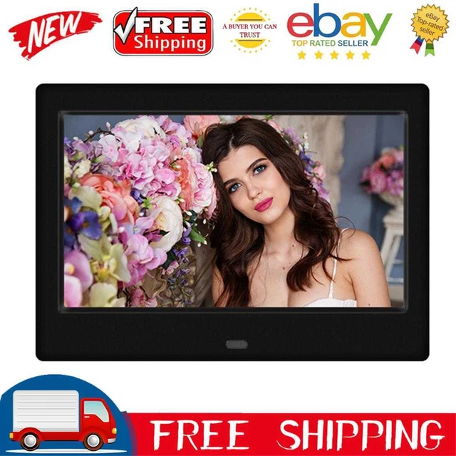 7 inch LED 800x480 Digital Photo Frame Alarm Clock MP3 Movie Player (Black)