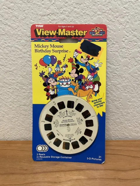 NEW Tyco View Master 3-D Disney’s Mickey Mouse Birthday Party (3 Movie Reels) VG